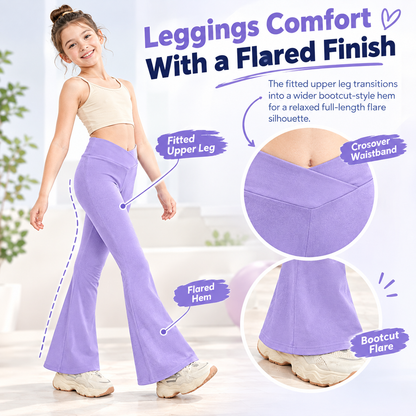 Girl's Leggings Cross High Waisted Flare Pants Yoga Bootcut Pants