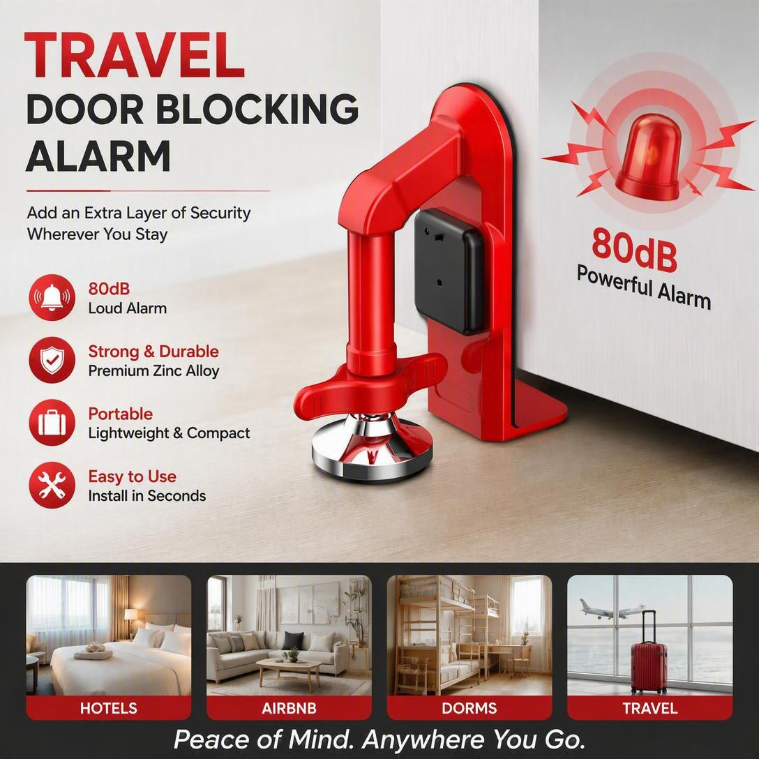 Travel Door Blocking Alarm