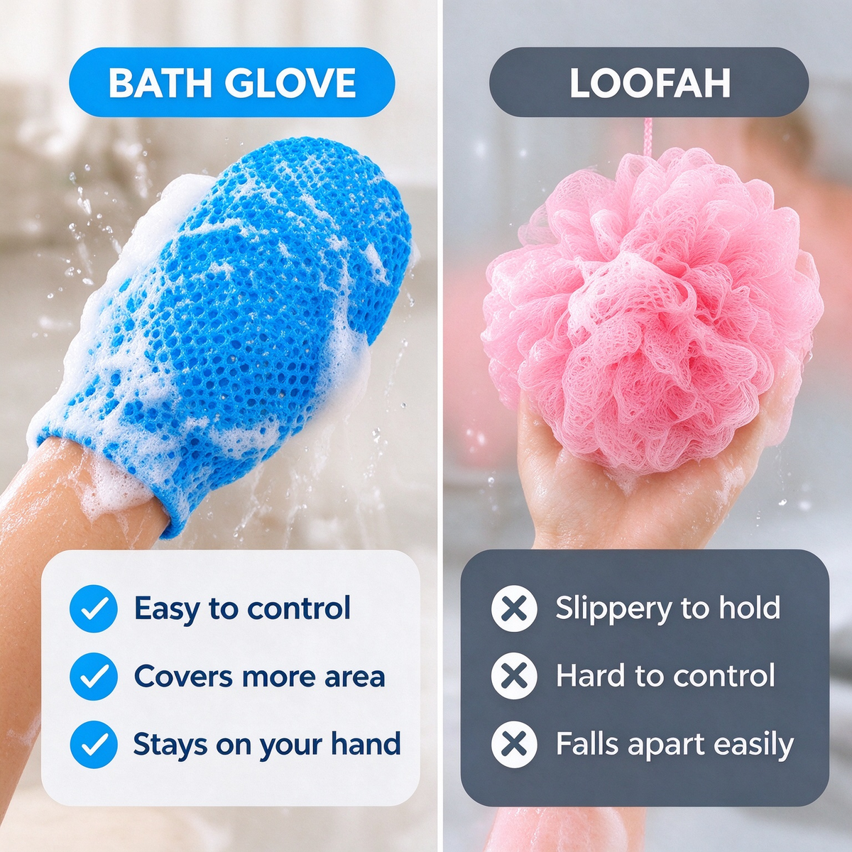 🚿Honeycomb mesh shower scrub gloves