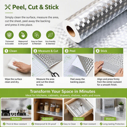 Self-Adhesive Aluminum Foil Kitchen Backsplash Wallpaper
