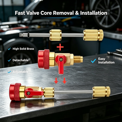 R134A High & Low Pressure AC Valve Core Remover Installer Kit