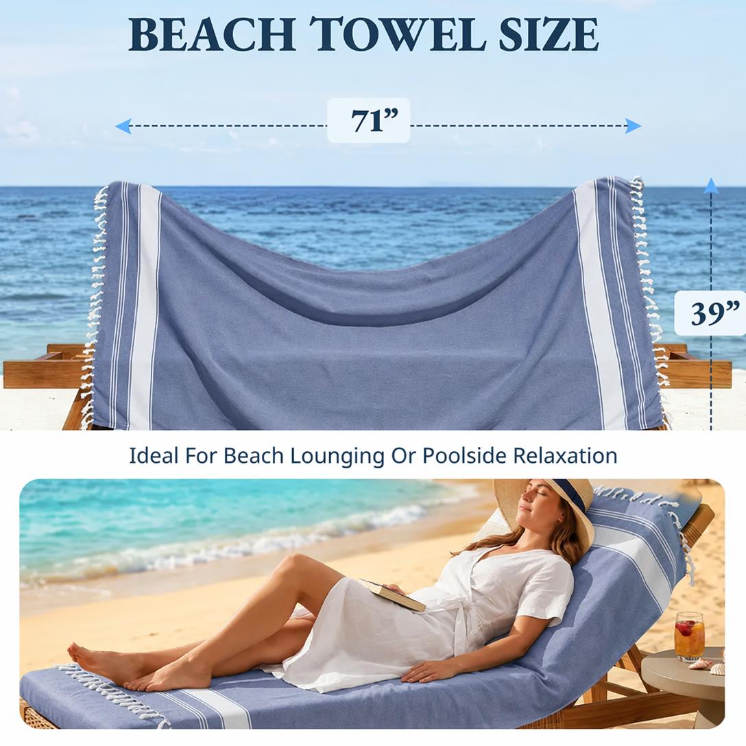 🏖️Lightweight and soft modern plain weave oversized beach towel