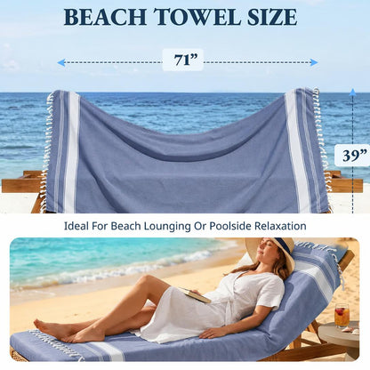 🏖️Lightweight and soft modern plain weave oversized beach towel