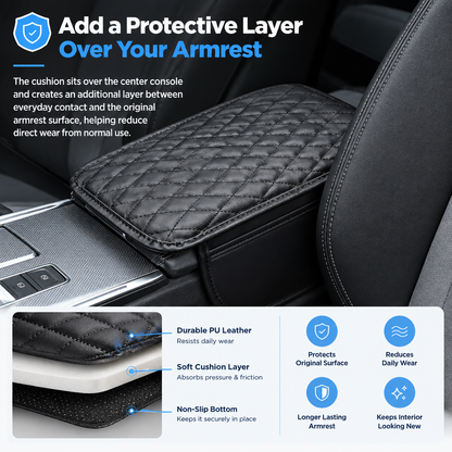 🚗Multi-functional car armrest box mat (with built-in storage bag)