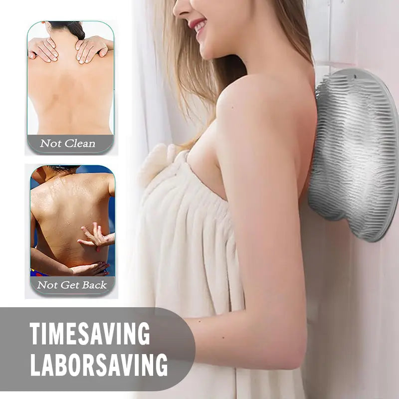 ✨ Silicone Shower Scrubber Mat with Wall-Mounted Suction Cups