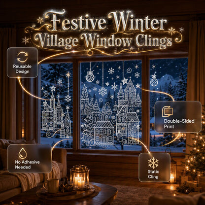 Christmas Winter Village Window Clings