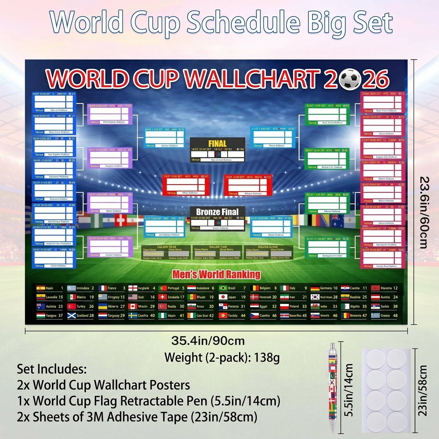 🔥Hot Sale 49% off🗓️ ⚽ 2026 World Cup Poster Set – Don't Miss a Match!