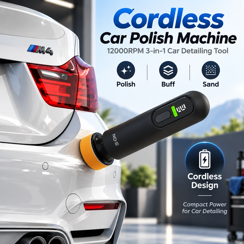 Cordless Car Polish Machine, 12000RPM 3-in-1 Car Detailing Tool