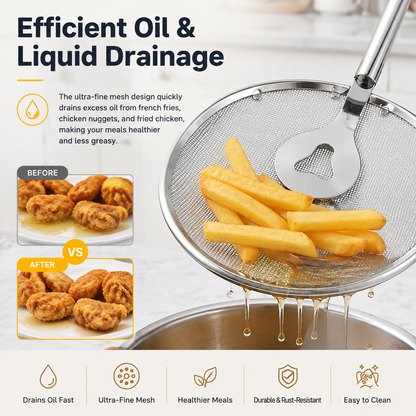 🍳2-in-1 Stainless steel frying filter clip