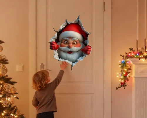 🎅 Santa Claus Wall Sticker | Peel & Stick Christmas Decor 🎄✨