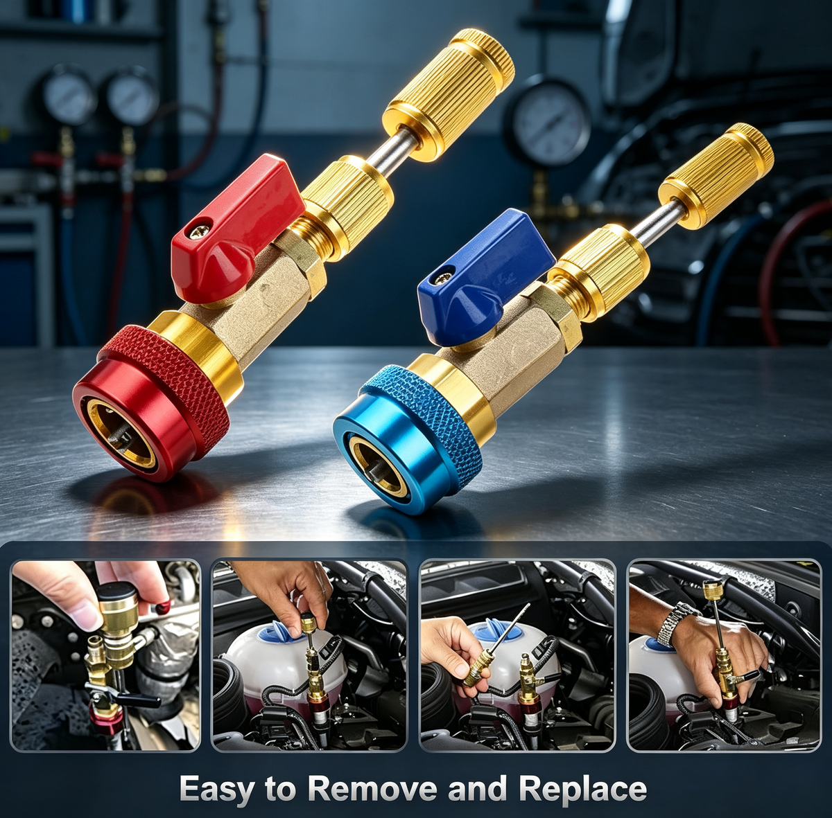 R134A High & Low Pressure AC Valve Core Remover Installer Kit