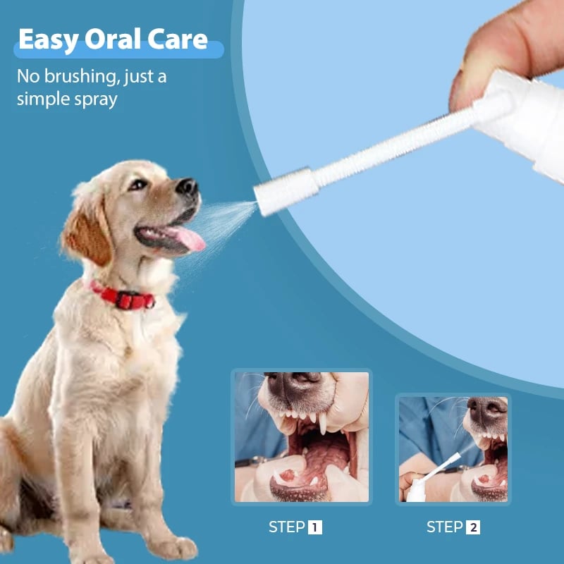 🐾🦷 No-Brush Pet Dental Care Spray – Fresh Breath Made Easy 💧✨