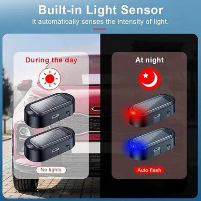 🚨 2-Pack Solar Powered Fake Car Alarm Light – Auto-Sensing LED Security Warning Light