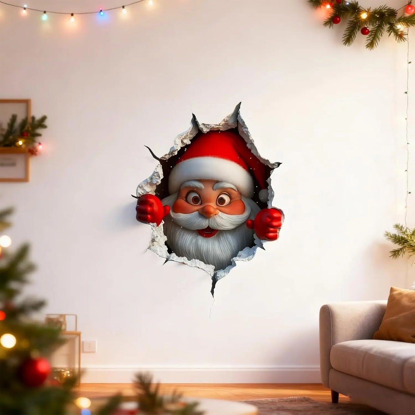 🎅 Santa Claus Wall Sticker | Peel & Stick Christmas Decor 🎄✨