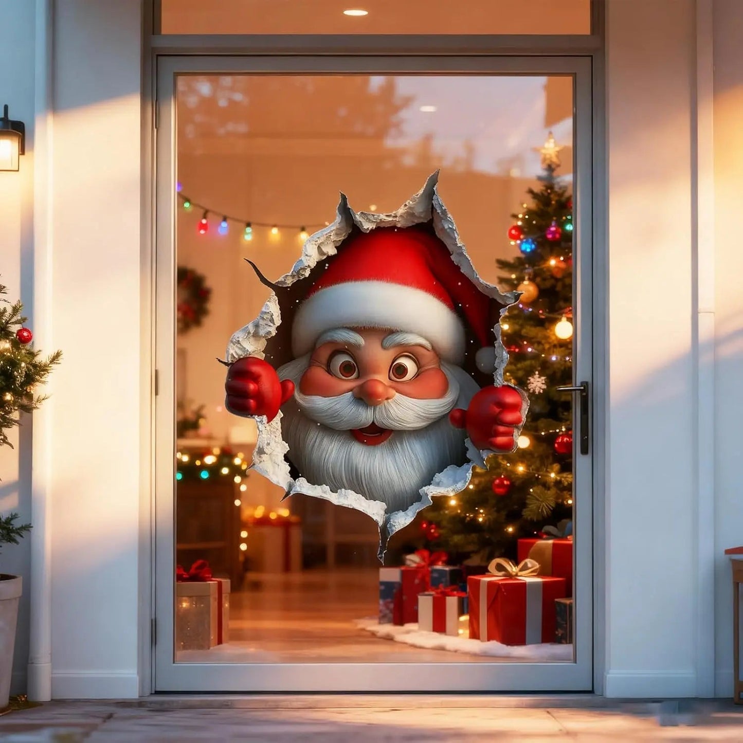 🎅 Santa Claus Wall Sticker | Peel & Stick Christmas Decor 🎄✨
