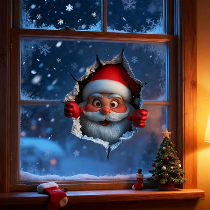 🎅 Santa Claus Wall Sticker | Peel & Stick Christmas Decor 🎄✨