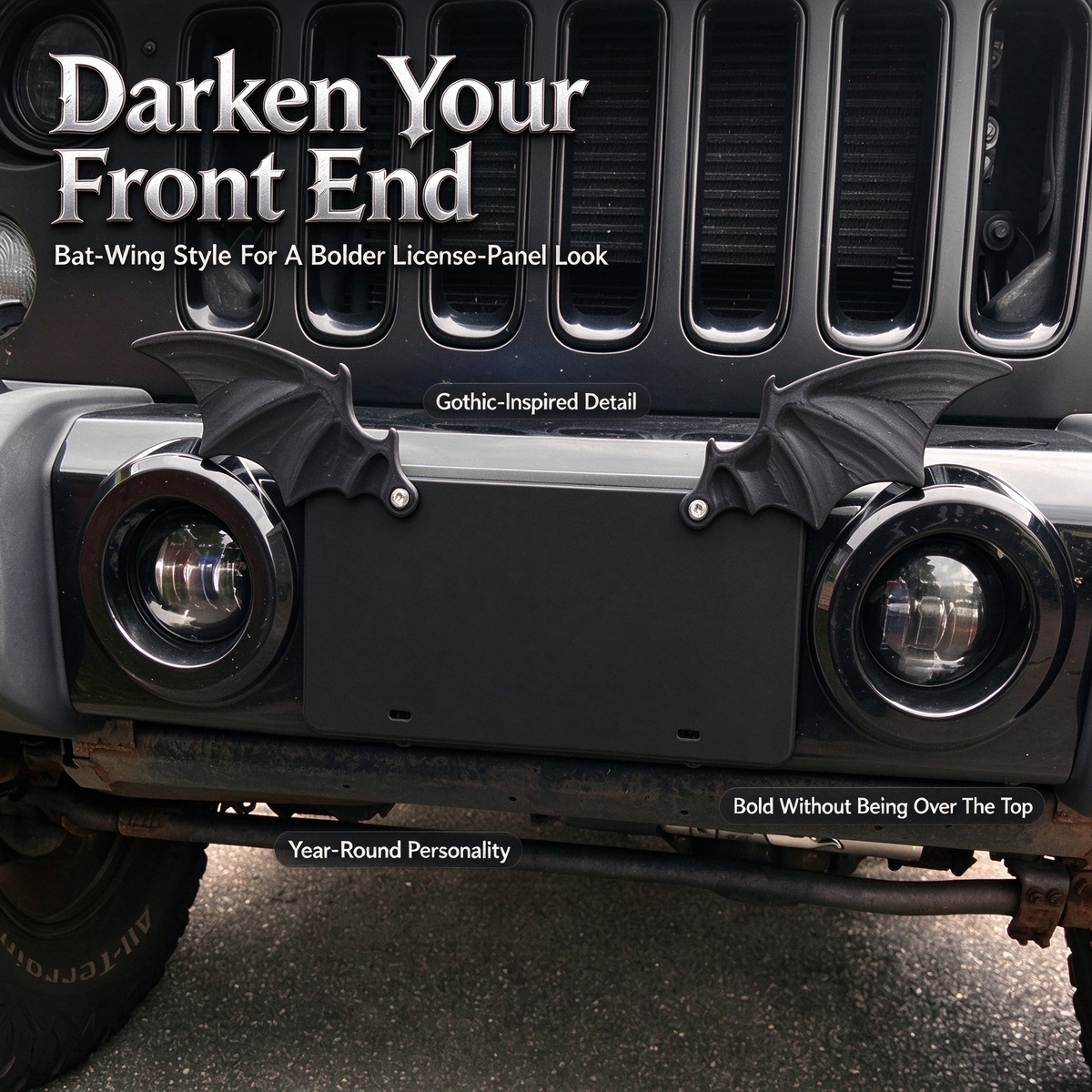 Bat Wing License Plate Decoration