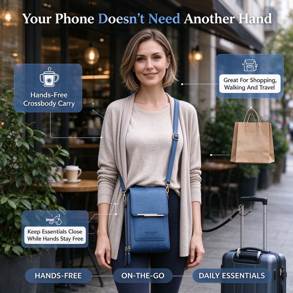 👜Touchscreen crossbody cell phone bag with clear window and card slot