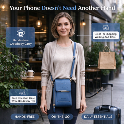 👜Touchscreen crossbody cell phone bag with clear window and card slot