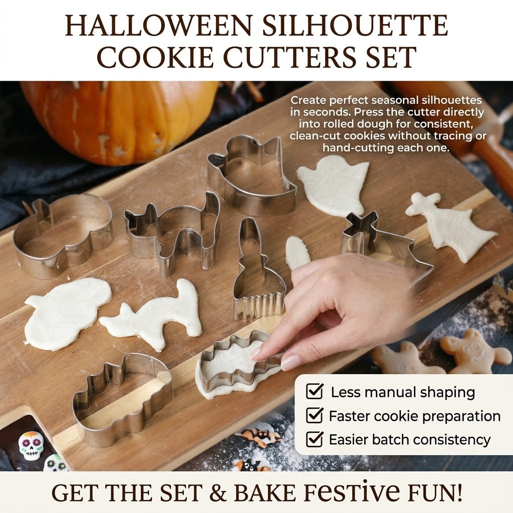 🎃Halloween Stainless Steel Cookie Cutters – 12 Spooky Shapes
