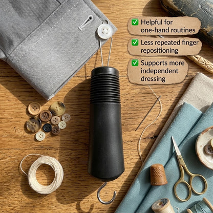 One-Hand Button Hook Dressing Aid – Easier Independent Dressing