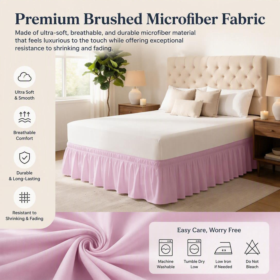 🛏️Elegant Elastic Wrap-Around Bed Skirt