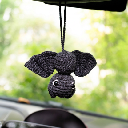 👻Crocheted Ghost Pumpkin Rearview Mirror Ornament