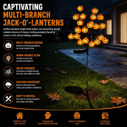 🎃Solar-Powered Branching Pumpkin Stake Lights