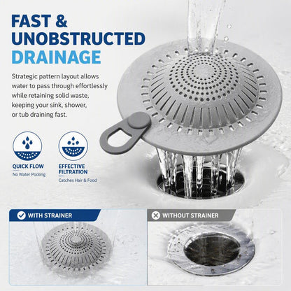 💧Silicone Drain Cover Hair Catcher for Bathroom Kitchen