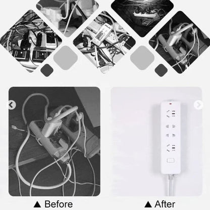 Buy 3 Get 2 Free ✨ Say Goodbye to Messy Cords! Self-Adhesive Socket Organizer & Power Strip Wall Mount 🛠️