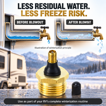 🔩Brass RV Drain Plug – with Drain Valve, for Use with Piping/Hose Lines, Home Care Supplies