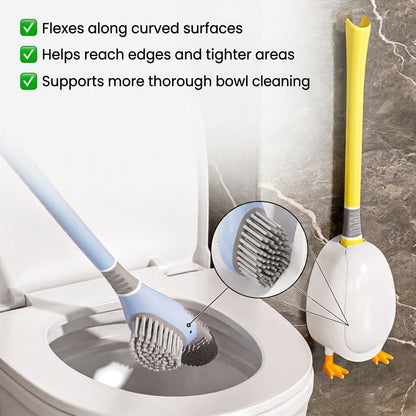 Cute Duck Silicone Toilet Brush – Flexible Deep-Clean Design