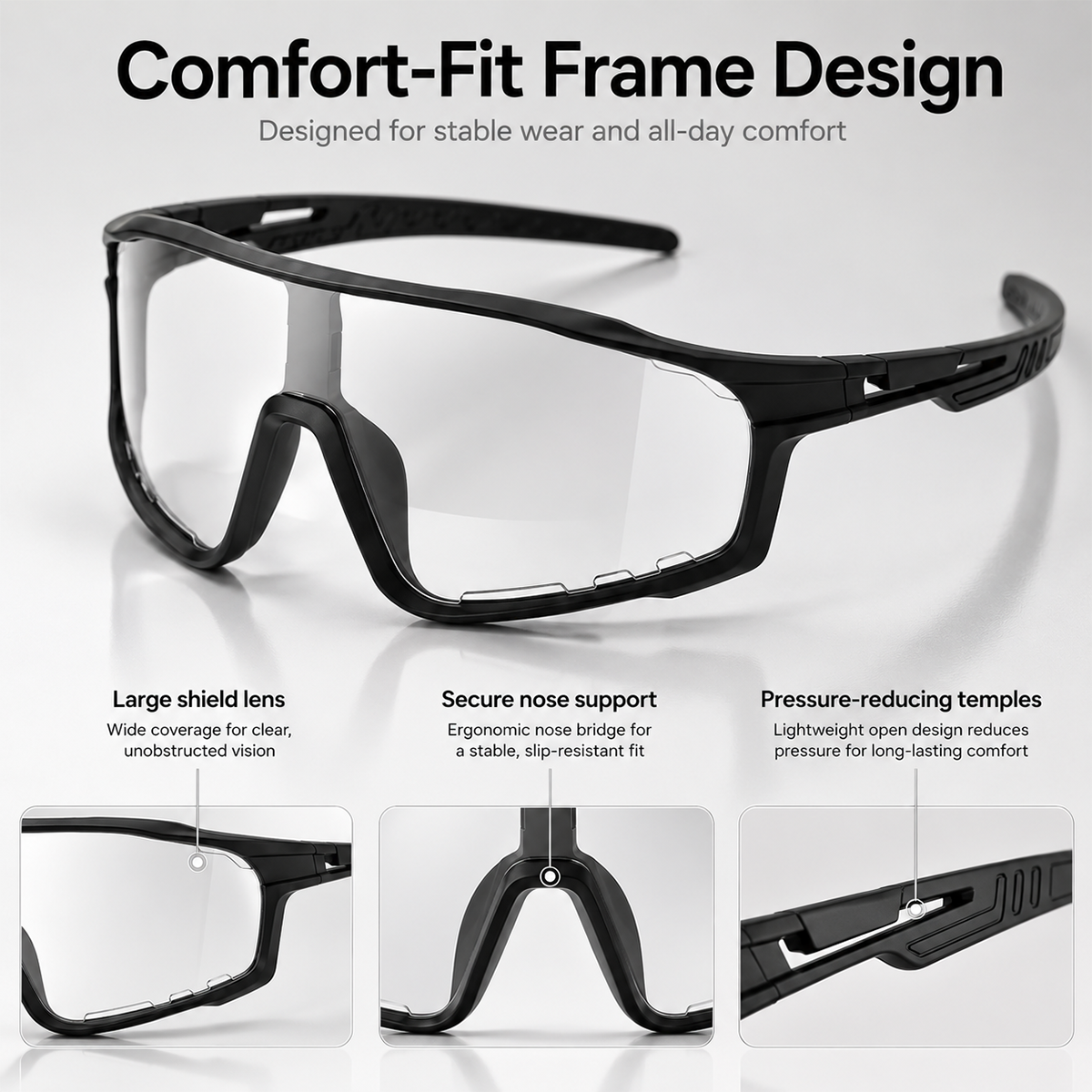 ☀️🕶️ UV400 Photochromic Polarized Safety Glasses with eyewear cases