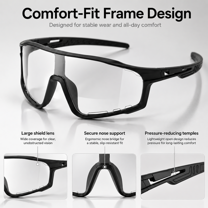 ☀️🕶️ UV400 Photochromic Polarized Safety Glasses with eyewear cases