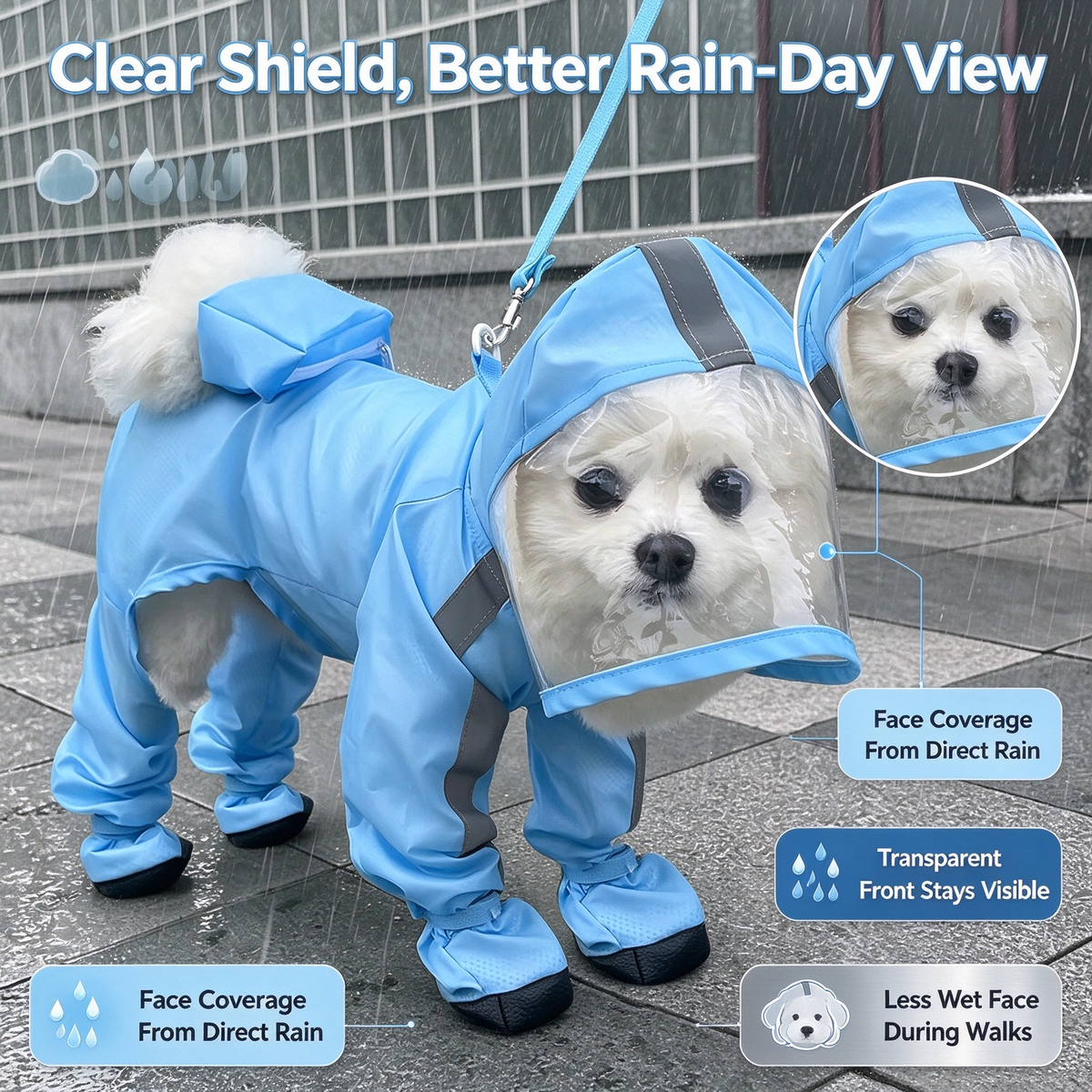 🌧️🐾Full-body dog raincoat