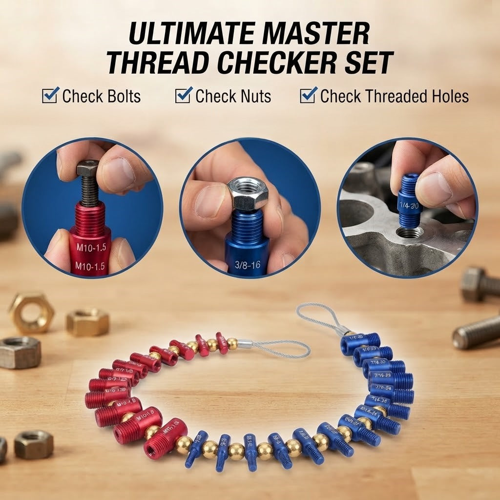 26-Piece Detachable Nut & Bolt Thread Gauge