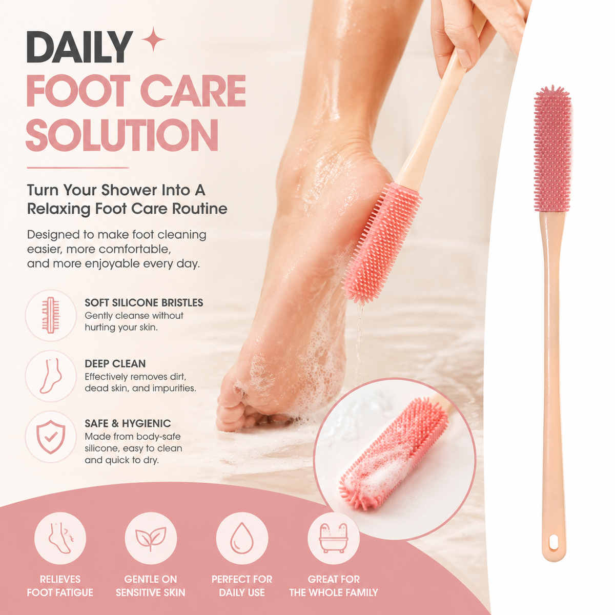 Soft Rubber Foot Brush