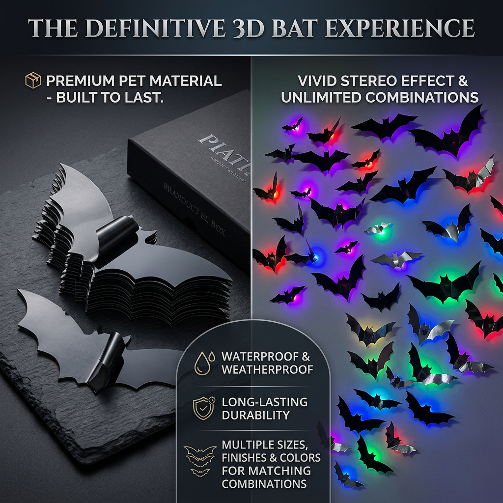 🦇3D Bat and Spider Wall Decals for Halloween – Party Decorations and Room Decor
