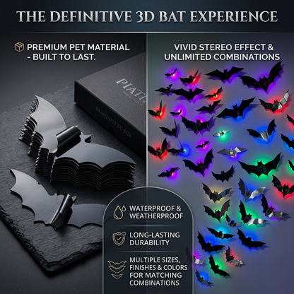 🦇3D Bat and Spider Wall Decals for Halloween – Party Decorations and Room Decor