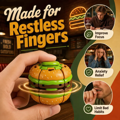 🍔Hamburger-shaped transformable fidget spinner toy