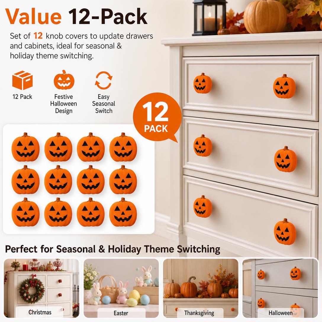 🎃✨Decorative Knob Sleeves - Pumpkin Lanterns - 12-pack