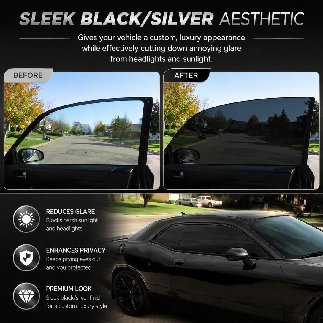 ☀️Single-layer black automotive window shading film