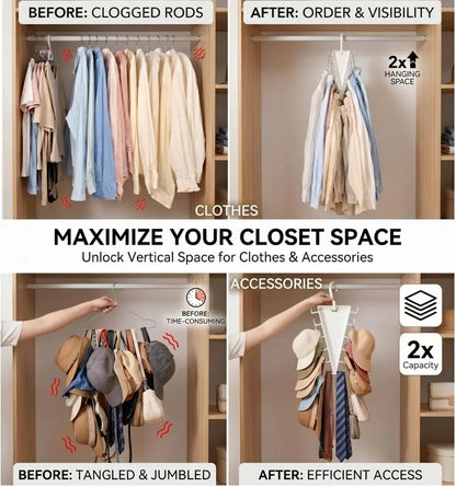 V-Shaped Double-Sided Closet Organizer Hanger