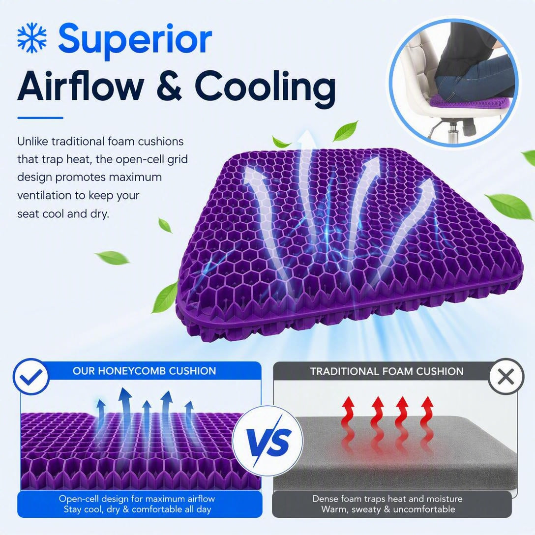 ❄️Breathable gel cooling seat cushion