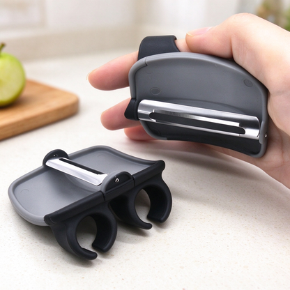 🥔2-Piece Handheld Vegetable Peeler Set – Features Rubber Finger Grips for Comfortable Handling