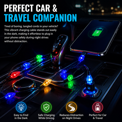 ✨Colorful light phone charging cable