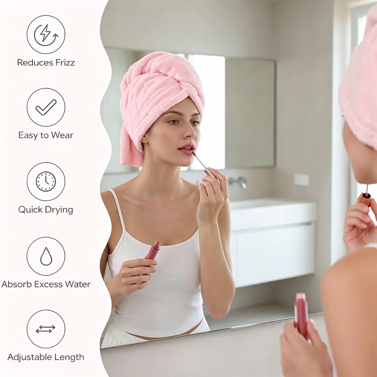 💧 Extra-Thick Microfiber Hair Drying Towel – Super Absorbent Quick-Dry Hair Wrap