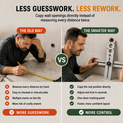 🌟 The Ultimate Tile Positioning Solution — Heavy-Duty Stainless Steel Multi-Angle Measuring Ruler 📏💪