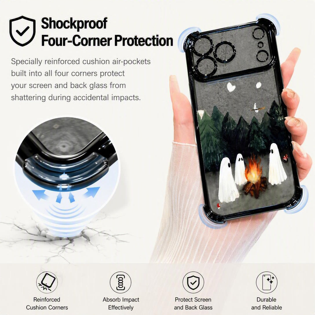 👻Ghost Campfire Clear Electroplated Phone Case