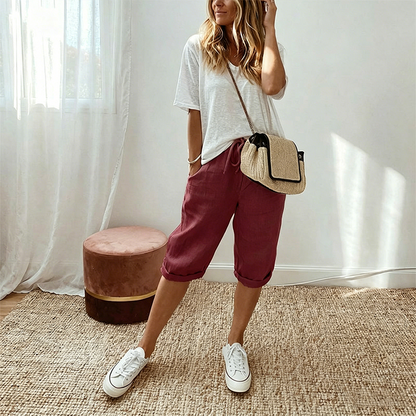 👖 Women's Casual Cotton Linen Capris